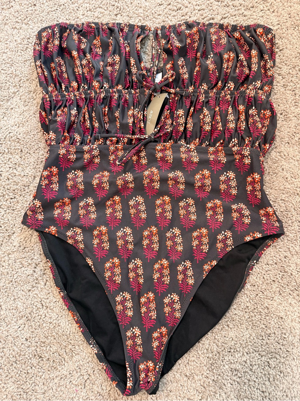 J. Crew Ruched Cutout One-Piece Swimsuit